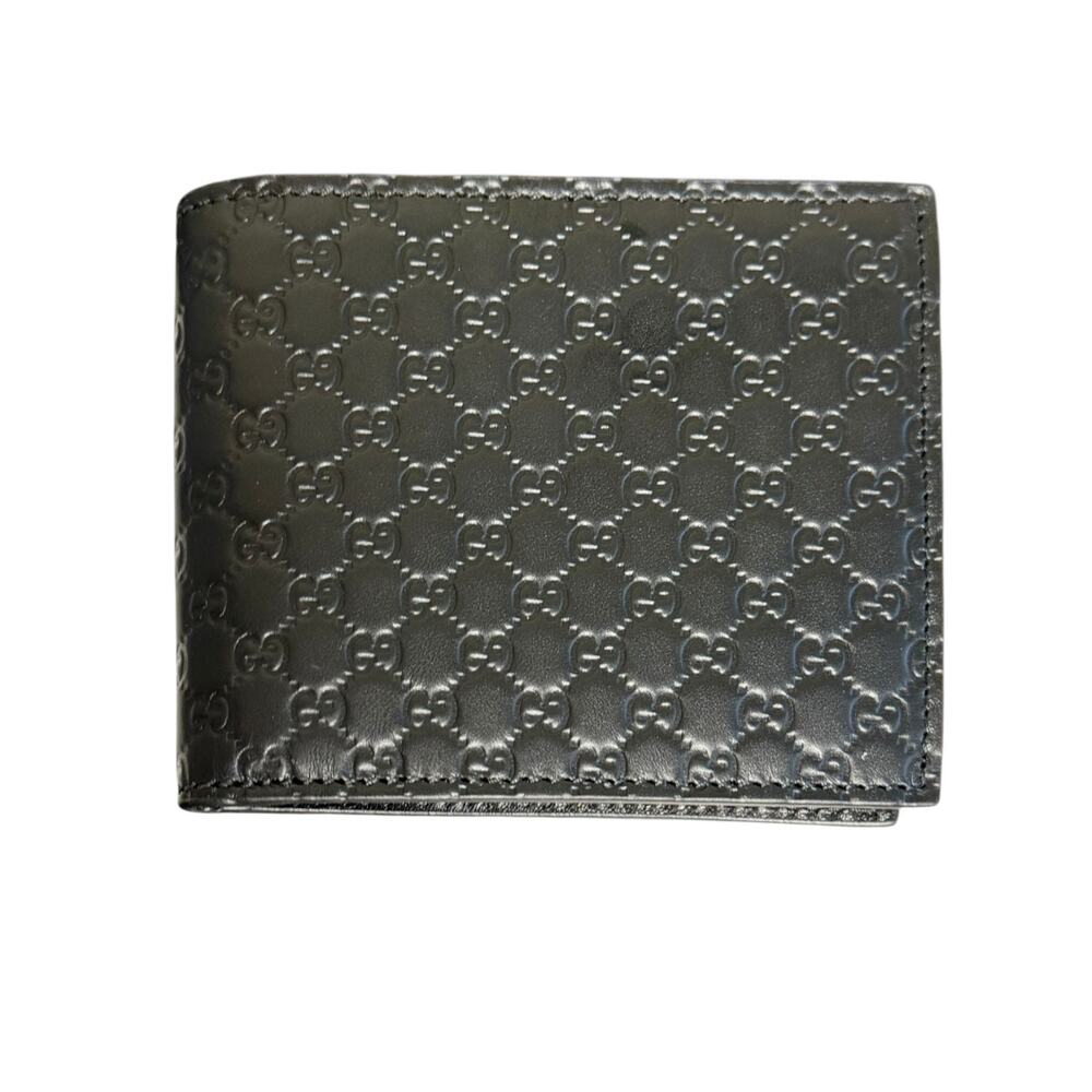 Gucci Microguccisima Leather Bifold Wallet in Black